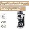 SEVERIN Cafetière filtre automatique FILKA verseuse en verre, Cafetiere avec broyeur, Adapte la quantité d'eau à votre envie : mug, tasse, verseuse, KA 9694, Inox/Noir