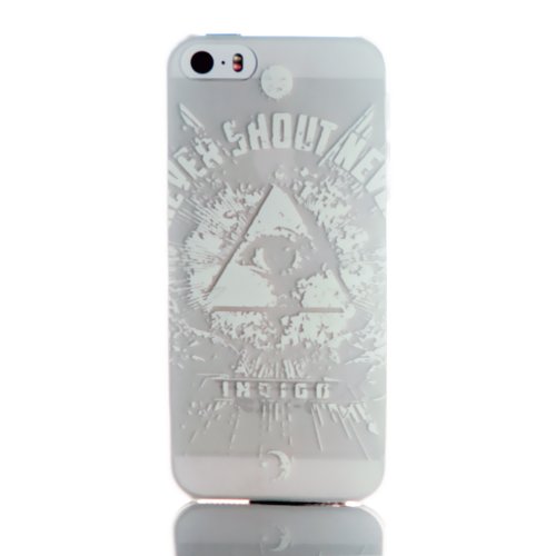 Luminous Effect Fluorescent Glow in the Dark Back Cover Case Unique Eye Transparent Case for Iphone 5 5s 5g & Free Lcd Film