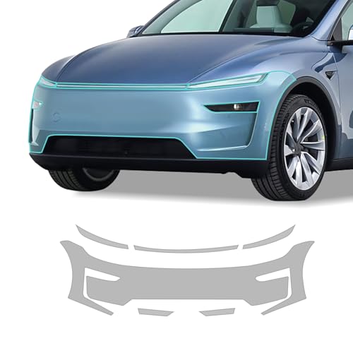 Image of Precut Paint Protective Film 8.5 Mil TPU PPF for 2025 Tesla Model Y Juniper Clear Car HD Scratch Exterior Accessories (Front Bars + Headlights)