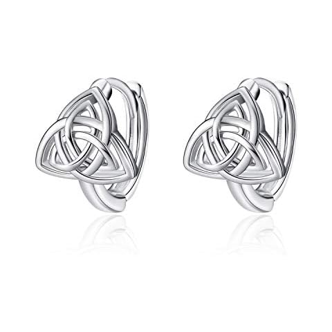 WINNICACA Celtic Knot Earrings Christmas Gift for Her 925 Sterling Silver Trinity Knot Huggie Hoop Celtic Earrings Lever back Earrings Irish Jewelry Gifts for Women Her Daughter Birthday Gift Cover