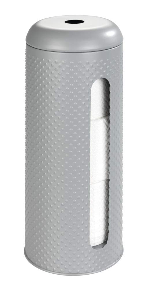 Punto Toilet Paper Stand in Grey, Toilet Paper Holder Made of Steel, Dimensions 5.9 x 14.8 x 5.9 inch
