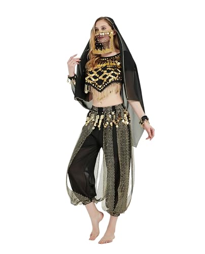 Astage Lady Belly Dancer Costume Halloweem Performance Wear All Sets Black