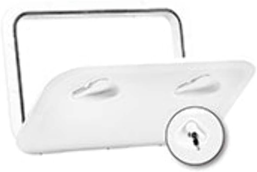 Nuova Rade TOP LINE Marine Boat Deck Access Hatch & Lid - w/Lock, for Sailboat and Yacht, easy opening/hidden screws, UV/water-resistant high-grade ASA plastic, Grey, 13.9" x 23.85"