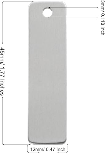 Miniatura 4 de ABBECIAO 100 piezas en blanco de estampado de aluminio y 50 piezas de aluminio rectangulares de estampación en blanco - Paquete