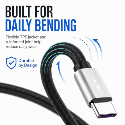 Image of 3 Pack 6ft USB A to USB C Cable, 3A Type C Charger Cord for iPhone 17 /16 /15 Series, Samsung Galaxy S10 /S9 /S8, Note, A Series, Android Auto, USB-C CarPlay, USB 2.0 Data Sync