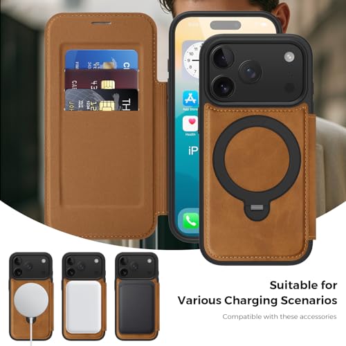 Coque iPhone 17 Pro antichoc magnétique Aest housse cuir avec support 360