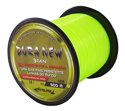Linha Pesca Mono Dura New Amarelo 0,40 Mm 500 Metros 40 Libras - 19,48 Kg - Matéria Prima do Japão