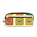 Produktbild Dackel Sorten Retro Muster Tragbare PU Leder Federmäppchen Schule Federbeutel Stationäre Tasche Fall Große Kapazität Make-Up Kosmetiktasche