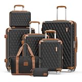 Melalenia Luggage Sets 7 Piece Suitcase...