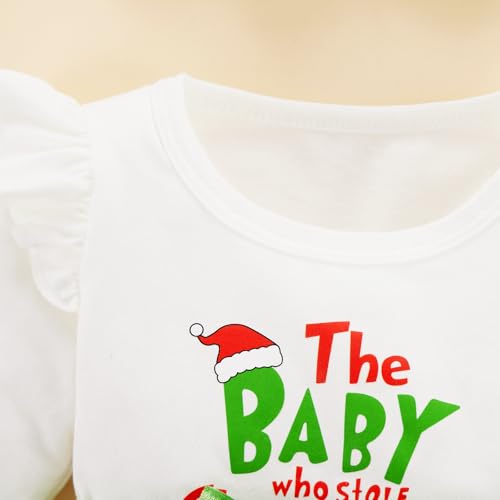 Newborn Baby Girl Christmas Outfit Infant Velvet Ruffle Long Sleeve Romper Dress + Headband Clothes Set 0-18 Months4