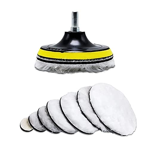 DIY Crafts 2 Pcs, 3"inch Only Wool Felt Pad, Car Polisher Polishing Pad Sponge Buff Buffing with Drill Adapter Waxing Auto Repair Cleaning Too(2 Pcs, 3"inch Only Wool Felt Pad)-image-36