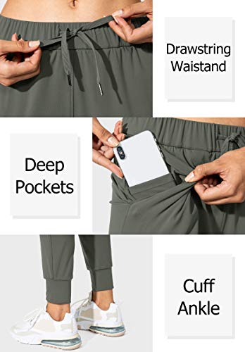 Santiny Women's Joggers Pants Pockets Drawstring Running Sweatpants For Women Lounge Workout Jogging(Olive Green_M) #TOP2