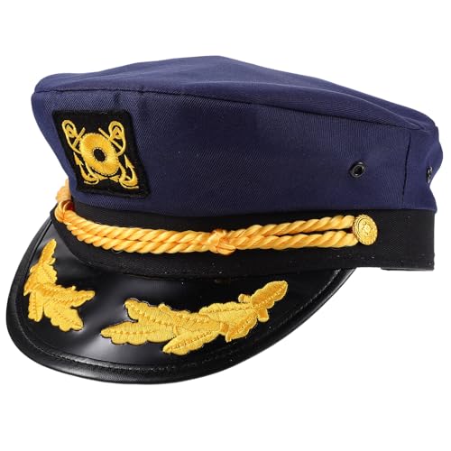 Gatuida Sombrero de Capitán Marinero para Fiesta de Disfraces, Color Azul Marino, Talla M (56-58 Cm), Accesorio Cosplay Náutico para Eventos y Juegos de Rol