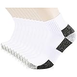 JOURNOW Men's Cotton Moisture Wicking Extra Heavy Cushion Sport Hiking Working Low Cut Socks 10 Pair