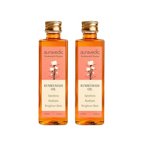 Image of Auravedic Kumkumadi Tailam Face Oil 100Ml Pack Of 2 Kumkumadi Oil For Face Glowing Skin Pigmentation Dark Spots Body Oil After Bath For Daily Use