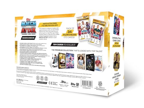 Image of Topps UEFA Champions League Match Attax 2025-26 Trading and Collectible Card Game (Flow Pack of 34)