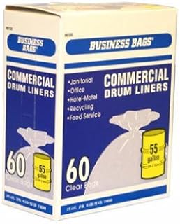 Business Bags 55 gal. Commercial Drum/Can Liners Twist Tie 60 pk