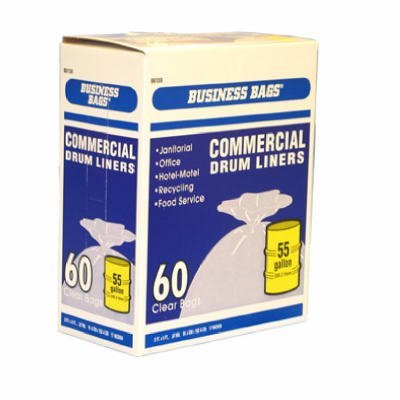 Business Bags 55 gal. Commercial Drum/Can Liners Twist Tie 60 pk