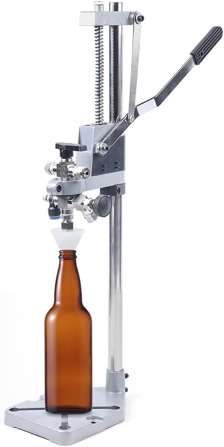 Manual Bottle Pressure Beer Filling Machine, 304 Stainless Steel Liquid Beer Filler, Defoaming Beer Bottling Device