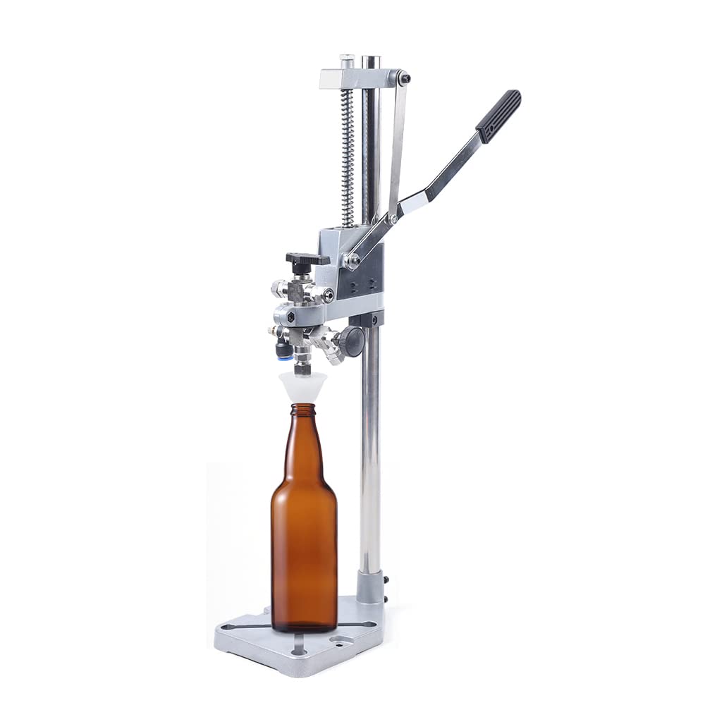 asdchZen Manual Bottle Pressure Beer Filling Machine, 304 Stainless Steel Liquid Beer Filler, Defoaming Beer Bottling Device