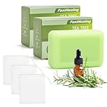 3 PCS Antifungal Tea Tree Soap Bar, Natural Tea Tree Oil Soap for Face Body Hand-Deep Cleansing & Refreshing, Relieves Fungal Skin, Controls Oil, Soothes Skin (3, Green) (Green)