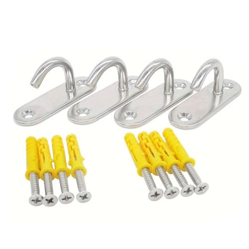 Upgrades - Gancho de metal inoxidable para colgar hamaca, 4 piezas para colgar hamacas y accesorios de techo de pared