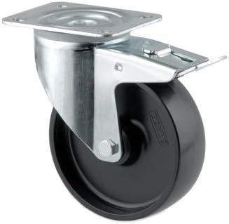 TENTE 3477POR080P62 Rad natur Industrial Castor, Swivel with total lock, double ball bearing head, 080 mm Diameter (Pack of 2)