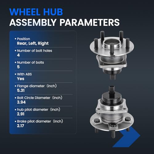 SYKRSS 512217 Rear Wheel Hub Assembly 2PCS for Toyota Corolla Matrix Prius by SYKRSS - Used condition - Image 4