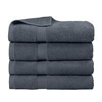 LINENOVA 4 Pack Bath Towels Set 68x132cm, 100% Combed Cotton Premium Towels for Bathroom, 550GSM Softness Quick Dry and Absorbent Adult Towels for Daily Use, Charcoal
