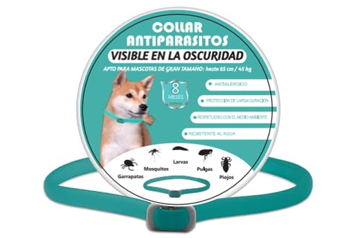 Collar antiparasitario perros. Collar perro grande. Collar perro pequeño. Collar antipulgas perro. Desparasitante perros. Collar luminoso perro. Ajustable. Antipulgas y garrapatas. Collar Perro Pulgas