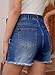 BLENCOT Maternity Jeans Shorts for Women Mid Waisted Frayed Hem Stretchy Denim Shorts Comfy Pregnancy Summer Clothes Fashion 2026 Dusk Blue Large