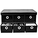 BAKAJI Cassapanca Pouf Contenitore con 6 Cassetti Poggiapiedi per Camera da Letto Panca Sgabello Struttura Pieghevole Rivestimento in Eco Pelle Seduta Rimovibile Imbottita 38 x 76 cm (Nero)