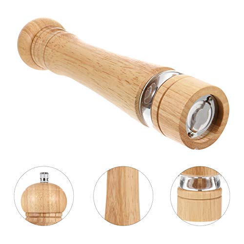 Moedor de temperos de madeira Hemoton, moedores de sal e pimenteiro, manual do moedor de saleiro e p
