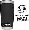 Termo YETI Rambler de 20 oz de acero inoxidable aislado al vacío con tapa MagSlider, acero inoxidable 8