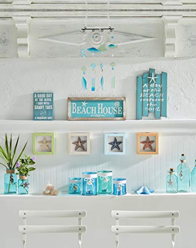 Beachcombers Starfish Shadow Box Frames Set Of 4 Wood Picture Photo Box Beach Coastal For Shelf Table Wall Art Decor Decoration Blue #TOP1