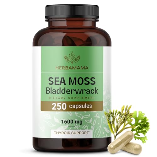 HERBAMAMA Irish Sea Moss + Bladderwrack Capsules (250 ct)