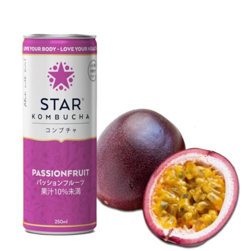 スターコンブチャ パッションフルーツ(発酵飲料)[250ml×1本]STAR KOMBUCHA PASSIONFRUIT 紅茶キノコ 発酵ドリンク konbuchaの商品画像（Amazon）