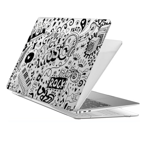 Funda MacBook Pro 15 2015 a 2012 carcasa rígida de plástico transparente con diseño nota musical