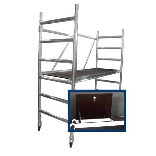 Preisvergleich Produktbild Alumexx FS 75 Klappgerüst, Rollgerüst, Fahrgerüst, Zimmerfahrgerüst, 3,0 m Arbeitshöhe, Plattform mit Luke, EN 1004 / Klasse 3 / TÜV