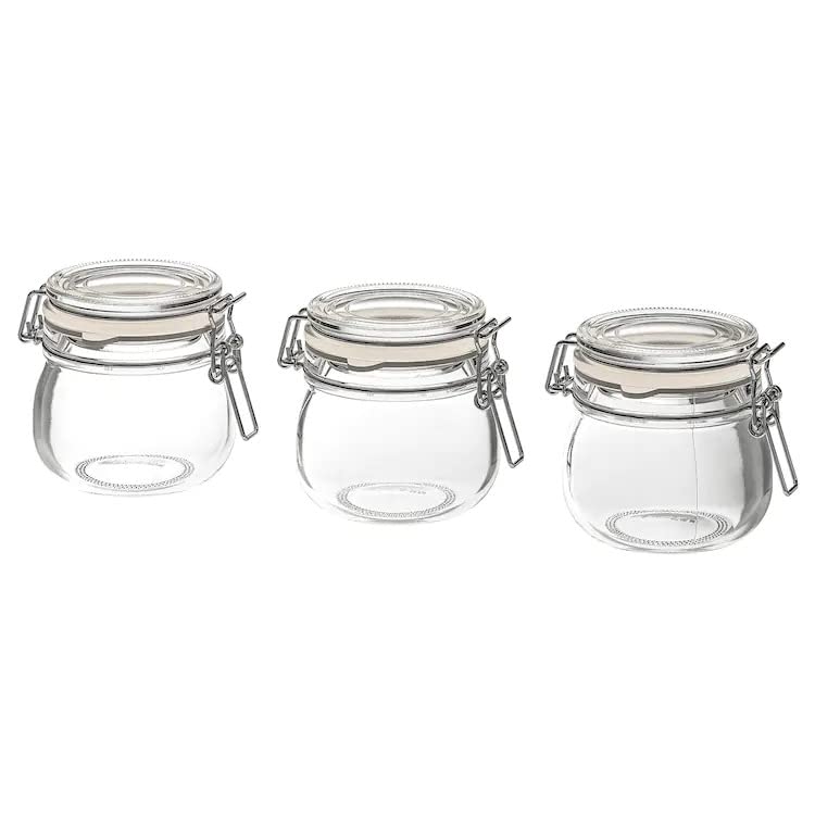 IKEA KORKEN Tarro con tapa, cristal transparente, 13 cl