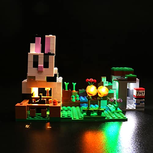 Juego de luces LED para Lego Minecraft El rancho de conejos, juego de iluminación LED para Lego 21181 The Rabbit Ranch – Juego de luces, no modelo de Lego