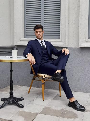 Mens Suits 3 Piece, Slim Fit Suits for Men Wedding Formal Business Prom Party Mens Double Breasted Suit Tuxedo4