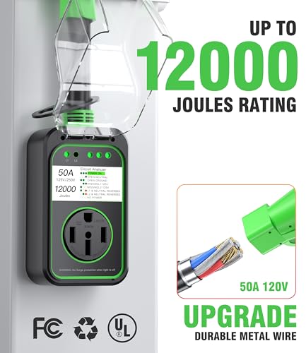 RV Surge Protector 50 Amp Waterproof, Upgraded 12000 Joules RV Power Protector (Safety-Certified) - image 4