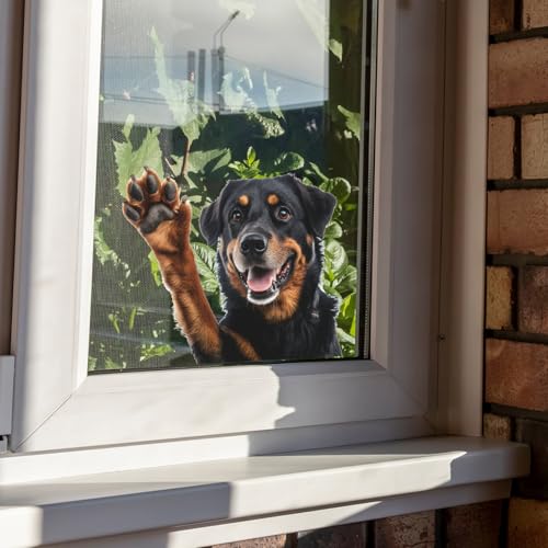 Vinilos adhesivos 3D de perro Rottweiler para decoración miniatura 4