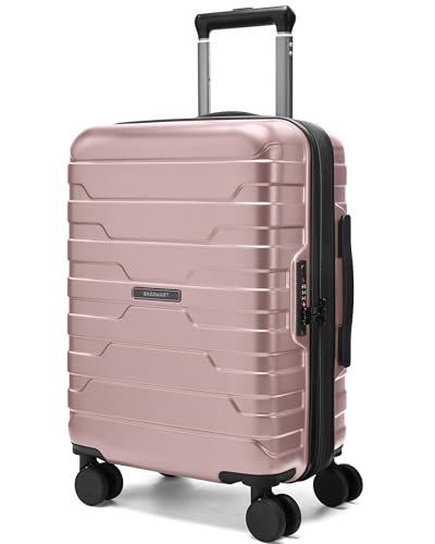 Image of BAGSMART Carry On Luggage 22x14x9 Airline Approved with Spinner Wheels,Lightweight Luggage with TSA Lock,Expandable Hard Shell Carry On Suitcases for Men Women, Rose Gold, 20 Inch