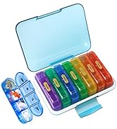 MURRI&MURRDI Pill Organizer 4 Times a Day, Daily Pill Box Large Weekly Medicine Case 7 Day Pill D...