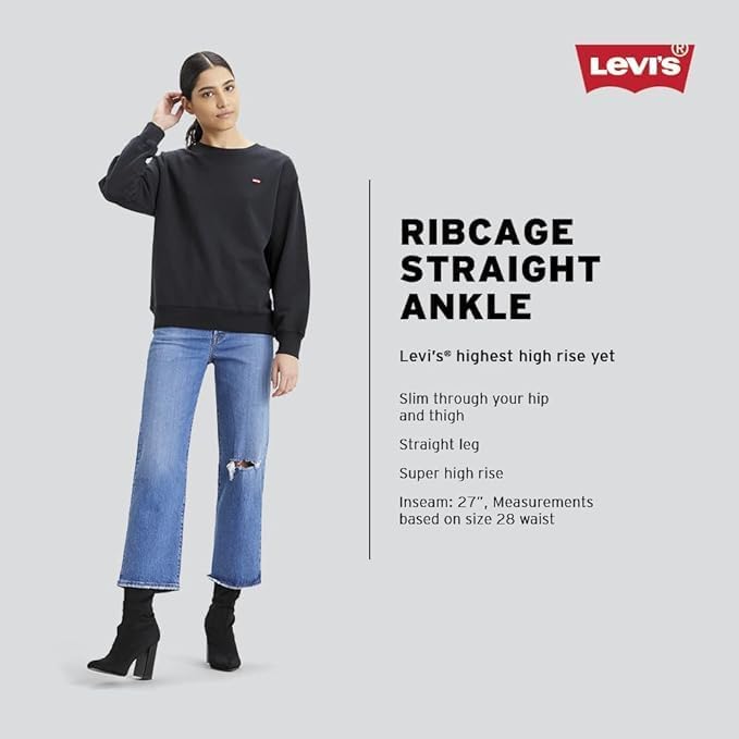 Levi’s Womens Premium Ribcage Straight Ankle Jeans