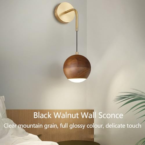 Lámpara de pared de madera regulable para dormitorio y salón moderna 4