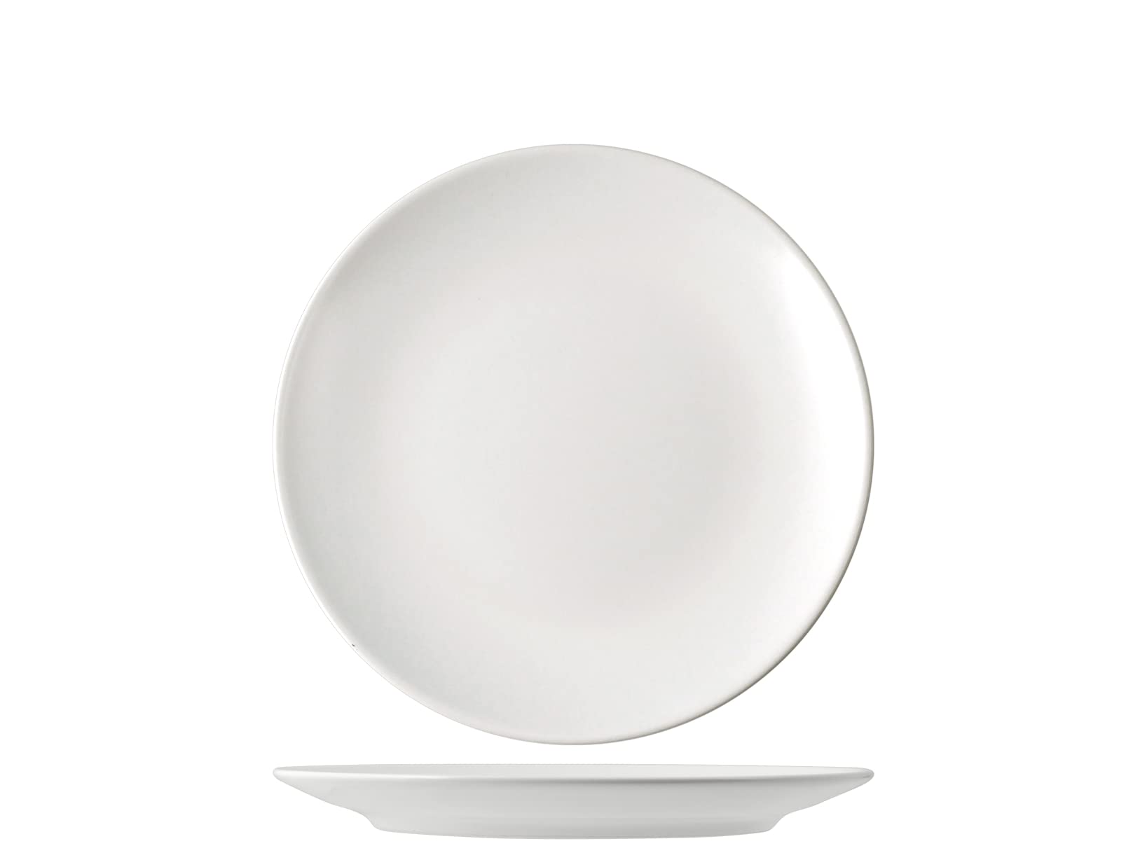 H&H 14075 Denver Set of 6 Fruit Plates, Stoneware, White, 20 cm