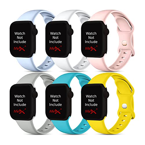 Image of MINX Soft Silicone Strap Compatible with Apple Watch 38mm /40mm /41mm /42mm /44mm /45mm /46mm /49mm Series 1-11 & Ultra | Durable, Adjustable & Comfortable | Combo Pack